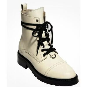 ALLSAINTS LIRA HIKER LEATHER BOOTS WHITE 38/US 8